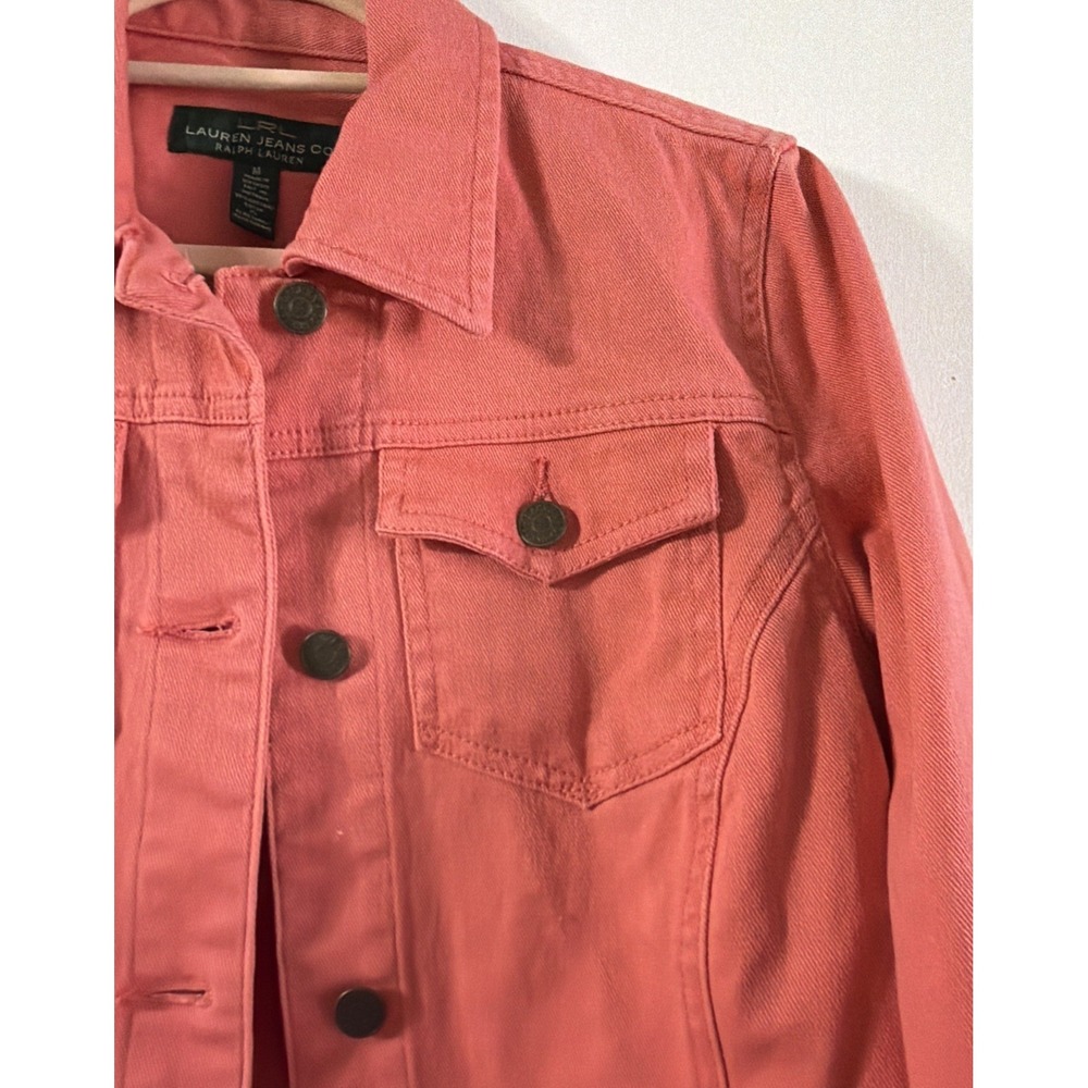 Lauren Jeans Co. Ralph Lauren Coral Denim Jacket Size XL EUC - Picture 4 of 11